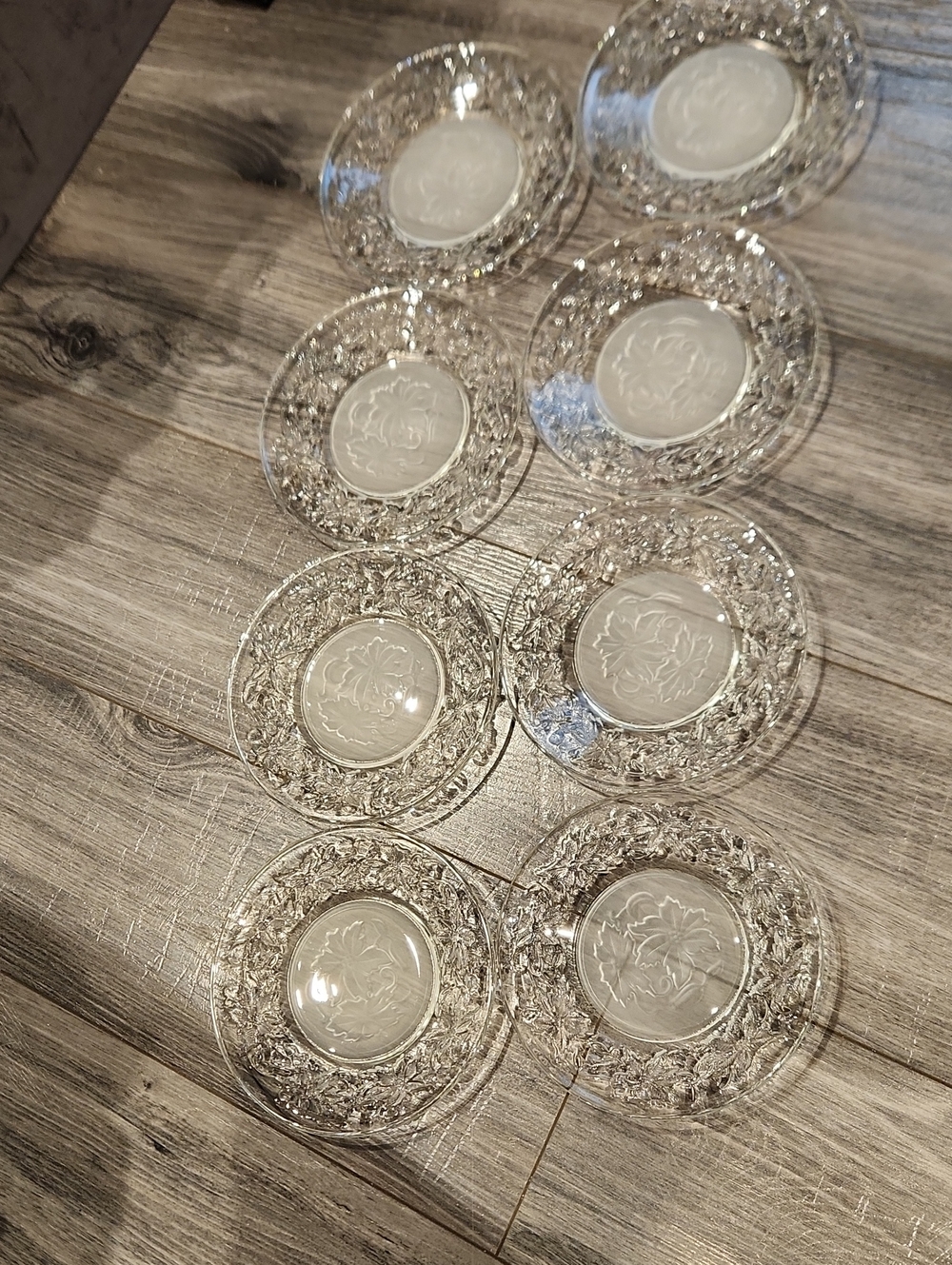 Like New Princess House Fantasia Clear Etched Glass Dessert Plates - Set of 8